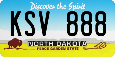 ND license plate KSV888