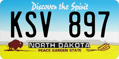 ND license plate KSV897
