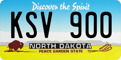ND license plate KSV900