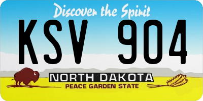 ND license plate KSV904