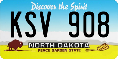 ND license plate KSV908