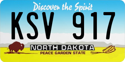 ND license plate KSV917