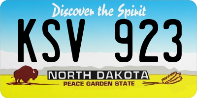 ND license plate KSV923