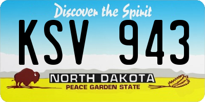 ND license plate KSV943