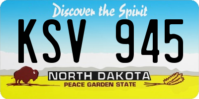 ND license plate KSV945