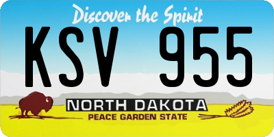 ND license plate KSV955