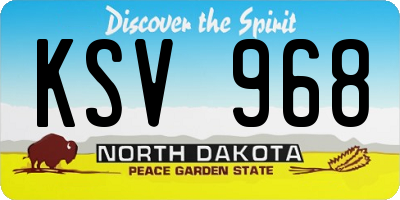 ND license plate KSV968
