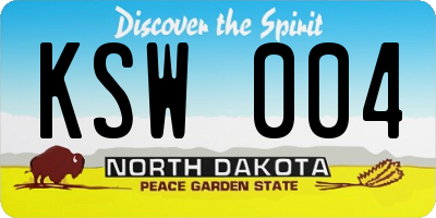ND license plate KSW004