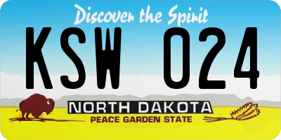 ND license plate KSW024