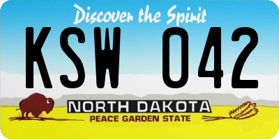 ND license plate KSW042
