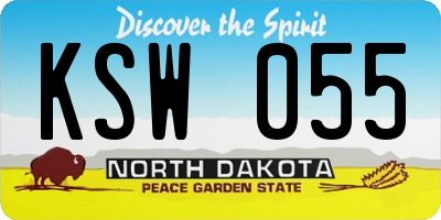 ND license plate KSW055
