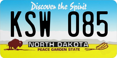 ND license plate KSW085