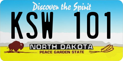 ND license plate KSW101