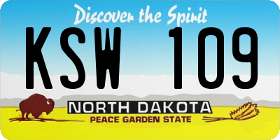 ND license plate KSW109