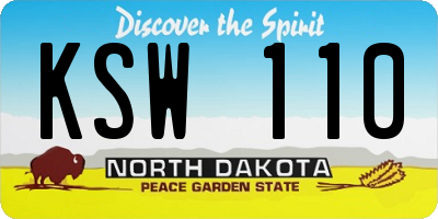 ND license plate KSW110