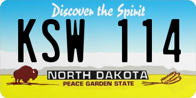ND license plate KSW114