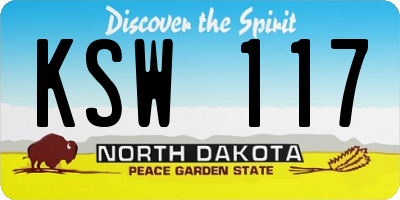 ND license plate KSW117