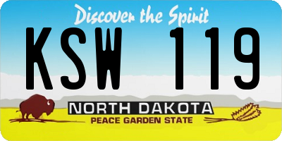 ND license plate KSW119