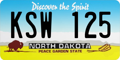 ND license plate KSW125