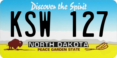 ND license plate KSW127