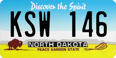 ND license plate KSW146