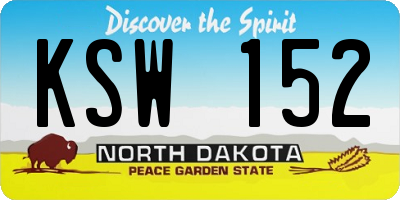 ND license plate KSW152