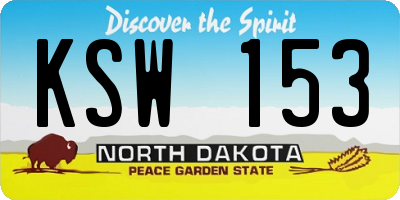 ND license plate KSW153