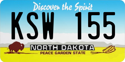 ND license plate KSW155