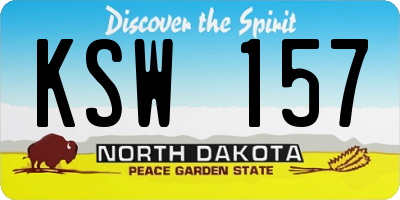 ND license plate KSW157