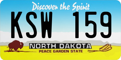 ND license plate KSW159
