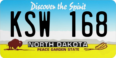 ND license plate KSW168