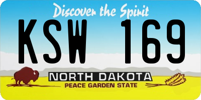ND license plate KSW169