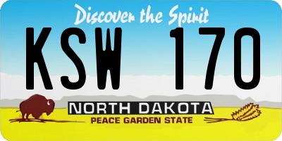 ND license plate KSW170
