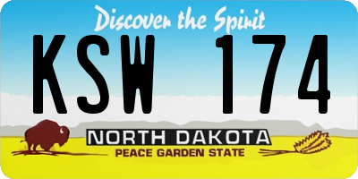ND license plate KSW174