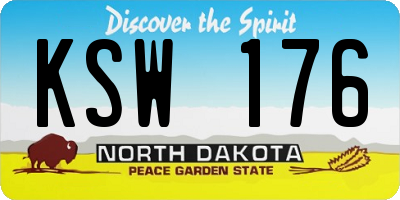 ND license plate KSW176