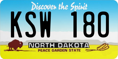 ND license plate KSW180
