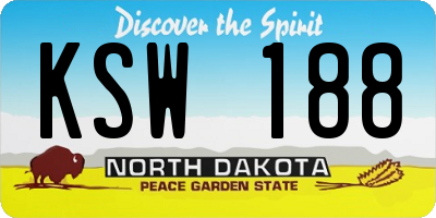 ND license plate KSW188