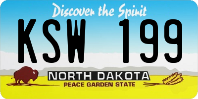 ND license plate KSW199