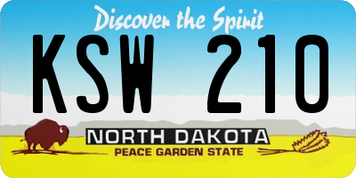 ND license plate KSW210