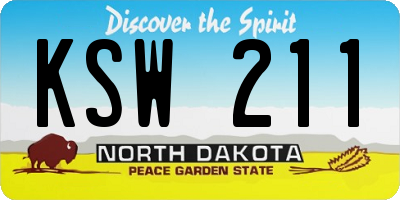 ND license plate KSW211