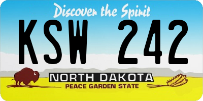 ND license plate KSW242