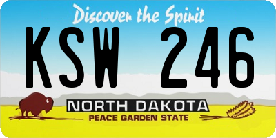 ND license plate KSW246