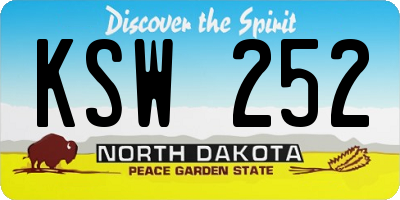 ND license plate KSW252