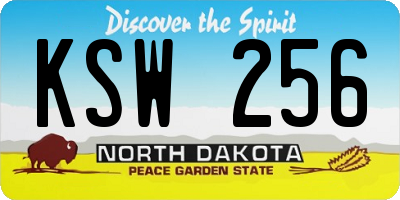 ND license plate KSW256