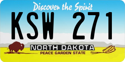 ND license plate KSW271