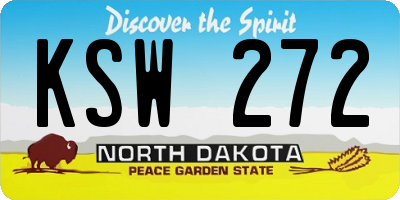 ND license plate KSW272