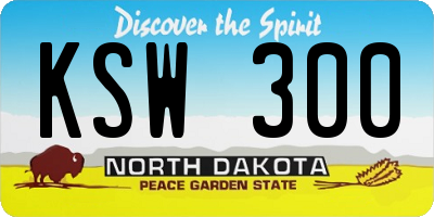 ND license plate KSW300