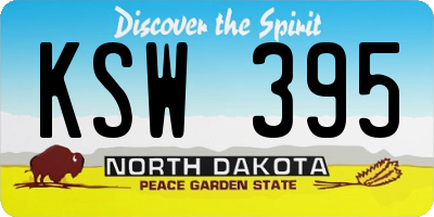 ND license plate KSW395