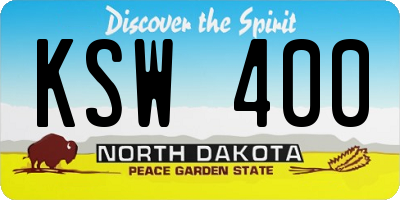 ND license plate KSW400