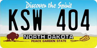 ND license plate KSW404